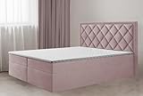 Boxspringbett DORMI Ohne Topper Federkern 140/160/180 x 200 cm Farbwahl ! (Rosa: ITAKA 38, 140 x 200cm)