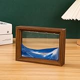 AzureLeap Sandbilder zum Drehen 3D Sandscape - die Sandkunst in Tiefsee Fließende Sandmalerei Sandbild Geschenke Sanduhr Deko Aesthetic für Büro Wohnzimmer Schreibtisch Erwachsene Kinder [BLAU-7']