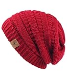 CAOZITOU Mütze Damen Winter, Beanie Wintermütze Thermo Warm Fleece, Weiche Strickmütze für Outdoorsport (Winerot)