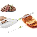 Elektrisches Brotmesser,kabelloser Brotschneider und Fleischschneider mit 2 8-Zoll-Klingen aus rostfreiem Stahl,wiederaufladbarem Messerschnitz-und Sicherheitsverriegelungsschalter, for Familien,Fleis