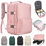 WENAUANG HandgepäCk Rucksack 44 X 31 X 19 CM, Wasserdicht, Reiserucksack HandgepäCk Flugzeug, Carry On Luggage Bag 35 L, Unisex, AndgepäCktasche FüR Outdoor-Reisen(Rosa)