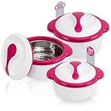 TELE WELT Telewelt Thermoschüssel mit Deckel [3er SET] mit dem Wärmebehälter Grillgut warmhalten bis zu 4 Stunden - Thermoschüssel set - Drei Thermoschüsseln