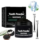 Cleopatr Natural Teeth Whitening Powder, Natural Teeth Whitening Powder, Activated Coconut Charcoal Powder Teeth Whitening, Deep Cleaning Teeth (1 Flasche)