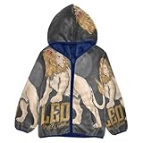 Anantty Kinder Kapuzenmantel Löwe Löwe Löwe Fleece Jacke Winter Warm Sweatshirt Outwear für 3–10 Jahre Mädchen Jungen