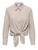 ONLY Damen Onllecey Ls Knot Shirt Noos WVN, Toasted Coconut, M