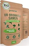 BIO Brokkoli-Sprossen Samen [200g] - Brokkoli-Samen mit über 95% Keimfähigkeit und einmalig hohem Sulforaphan-Gehalt - Microgreens zum Keimen - 100% laborgeprüfte BIO-Qualität