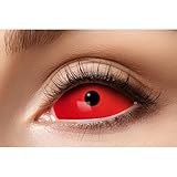 Rotes Auge - farbige Sclera Kontaktlinsen / 6-Monats-Linsen - Motivlinsen ohne Sehstärke (22mm) - Unisex - Erwachsene - ideal für Halloween, Karneval, Motto- und Horror-Party