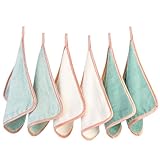 PHOGARY Microfaser Abschminktücher Waschbar für Schonende Gesichtsreinigung, 6 Stück Quadrat Mikrofaser Waschlappen Gesicht Gesichtstücher Mini Handtücher Makeup Entferner Tuch (20x20cm, Grün)