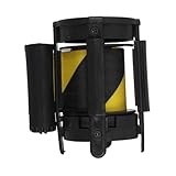 Homoyoyo Teleskop-Isolationsgürtel außen einziehbar Wandbarriere Sichtweite Schwarz Riemen zur Kontrolle der Menschenmenge Sicherheitsbarrieren aus Seilen Gurtband versenkbar Polyestertuch