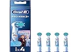 Oral-B Pro Kids Aufsteckbürsten für elektrische Zahnbürste mit Disney Frozen Charakteren, extra weiche Borsten, ab 3 Jahren, 4 Stück Zahnbürstenköpfe, Weiß