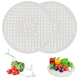 Huamirra Spülbeckeneinlage, 2 stück Runde Spülbeckeneinlage, Weiß Kautschuk Spülbeckenmatte, Spülmatte Abtropfmatte für Spülbecken, Runde Küchenablaufmatte, Wiederverwendbar, Für Zuhause, Geschirr