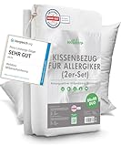 Welldora ǀ 2er-Set Milbenbezug Kissen 80x80 ǀ Allergiker Kissenbezug fachärztlich getestet ǀ Premium Encasing 80x80 cm gegen Milben & Bettwanzen ǀ Allergiker Bettwäsche
