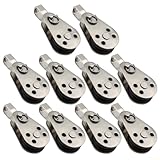 Edelstahl-Nylon-Umlenkrolle, 10 Riemenscheibenblöcke, robuster Einzel-Riemenscheibenblock für kleine Hebeaufgaben für Segelboote (316)