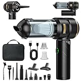 Handstaubsauger Akku 4-in-1,Auto Staubsauger Stark,25000PA Handstaubsauger Kabellos,3-Gang 220000 U/min Handstaubsauger Akku Testsieger für Auto,Küche,PC,Sofa,Büro,Haus& Tierhaar Reinigung (Goldgelb)