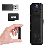 Body Cam, Bextgoo 1080P Mini Kamera ohne WLAN mit Vorinstallierter 32GB TF Karte,10 Stunden Akkulaufzeit, 180° Drehbares Objektiv, Bewegungserkennung, Kleine Körperkamera für Reisen, Fahrrad (Schwarz)