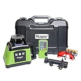 Huepar RL200HR Rotationslaser Rot, Einstellbare Elektronische Selbstnivellierend Baulaser Innen- / Außen Rotary Laser Level, 500m Arbeitsbereich mit Empfänger, Inkl. Laserdetektor und Schutzbrillen