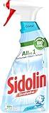 Sidolin Streifenfrei All in 1 Cristal (500 ml), Glasreiniger verleiht Sauberkeit, Glanz & Schutz, Fensterreiniger mit Bio-Alkohol, Flasche aus 100% recyceltem Plastik