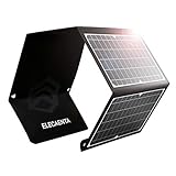 ELECAENTA 30W ETFE Faltbar Solar Ladegerät 3-Port USB-C PD18W QC3.0 IPX5 Solar Panel Reißverschluss Schutz Solarmodul Tragbarer Monokristallinem für Wiederaufladen USB-Geräte -iPhone Android Outdoor