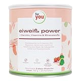 for you Power Eiweiß-Pulver nach Dr. Strunz 750g | gut lösliches Mehrkomponenten Eiweiß: Molke, Soja-, Milch-, Ei-Protein + L-Carnitin Vitamine Mineralstoffe I Chemical Score 156 (Erdbeer-Rhabarber)