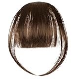 LOPHE Clip in Pony, Clip on Air Bangs Französischer Pony, Einteilige Perücke mit natürlichem Pony, Haar-Pony für den, Pony-Verlängerung für Damenperücken(Hellbraun)