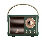 Retro Bluetooth Lautsprecher, Mini Tragbarer Bluetooth Lautsprecher, Lautsprecher in Radioform, unterstützt TF Karte U Disk AUX Audio Eingang für Zimmer WohnzimmerDekoTeenager Geburtstagsgeschenk,Grün
