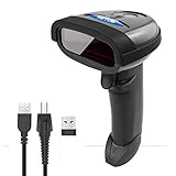 NETUM Wireless Barcode Scanner 2 in 1 2.4G Wireless & USB Wired 1D Laser Barcode Reader Handheld Barcode Reader Cordless Rechargeable für Computer MAC Laptop (NT-1698W)