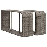 Gucagle Outdoor Regal Grau 2 St¨¹ck Poly Rattan Gartenregal mit Stauraum f¨¹r Pool Whirlpool Terrasse Balkon Wetterfestes PE Rattan Regal Lagerregal