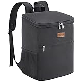 Lifewit 24L Kühl Rucksack Kühlrucksack Kühltasche Picknicktasche Groß Isoliert Cooler Bag Männer Frauen für Strand/Picknick/Camping/BBQ/Wandern, Schwarz