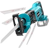 TASDISE Akku Säbelsäge für Makita 18V (Ohne Akku) - Reciprosäge Bürstenlos Motor 3200 SPM, 3 variable Geschwindigkeiten mit 4 Sägeblätter für Metall/Holz/PVC