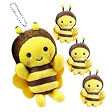 Angoily 4 Stück Teiliges Plüsch bienen Anhänger aus Weichem Material Niedliche Schlüsselanhänger und Rucksack Dekoration Langlebig Handlich und Vielseitig für Party und Alltag