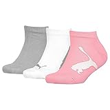 PUMA Unisex Kinder Bwt Sneaker Socken, 3er pack, Pink / Grey, 34