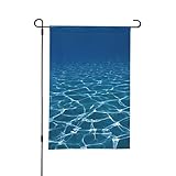 Blaue Gartenflagge mit Tiefsee-Motiv, 30,5 x 45,7 cm, doppelseitig, personalisierbar, für Hof, Außen, Gartendekoration