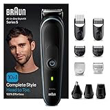 Braun All-In-One Bartpflege Bodygroomer Set, Barttrimmer / Bartschneider, Trimmer/Haarschneider Herren, Haarschneidemaschine, wiederaufladbar, 100 Min. kabellose Laufzeit, MGK5445