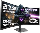 Vibox 37,5-Zoll 144Hz UltraWide Curved Gaming-Monitor – UWQHD-Auflösung, 1ms, Adaptive Sync, HDMI & DisplayPort