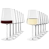 Stölzle Lausitz Power 12er Set - 6 x Weißweinkelch + 6 x Rotweinkelch - spülmaschinenfest, bleifreies Kristallglas, hochwertige Qualität, elegant
