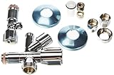 SCHELL 108620699 Armaturenanschluss-Set , Sanitäranschlussset COMFORT , Zum kalt- und warmwasserseitigem Anschluss von Einlocharmaturen + Geräteanschluss , Messing, Chrom