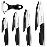 Keramikmesser Set Scharfe Keramik Messer: Schneidemesser Set 5-Teilig Klein Küchenmesser Obstmesser Schneidemesser Gemüsemesser Schälmesser Universalmesser Set Küche Schwartz Geschenke für Mama