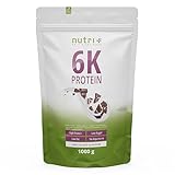 Nutri + Proteinshake Schokolade 1 kg - Low-Sugar Eiweißpulver mit gentechnikfreiem Sojaproteinisolat, Mandelprotein, Sonnenblumenprotein - Schoko Muskelaufbau-Protein aus Deutschland