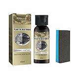 Autositzreiniger Leder | Autoreinigungszubehör | Autoaufarbeitungsreiniger Autoinnenraumlack mit Schwamm Motorräder Auto Auto Auto reinigt Gummi Vinyl und (30ml) AMQ286 (Khaki, One Size)