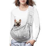 Tomkas Kleiner Hund Katze Tragetuch Freisprecheinrichtung Pet Puppy Outdoor Reisetasche Tote wendbar (Grau-1, M - Unadjustable Strap)