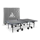 JOOLA Tischtennisplatte Outdoor Aluminium PRO Wetterfest mit Tisch Abdeckung, Klappbares Untergestell - Schneller Aufbau - inkl. Netz grau/blau 274 x 152,5 x 76 cm