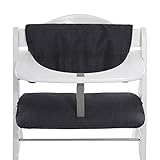 hauck Sitzkissen Kompatibel mit Alpha+, Beta+ und Arketa Holzhochstuhl Highchair Pad Deluxe, Einfache Befestigung mit Klettverschluss, Maschinenwaschbar (Melange Charcoal)