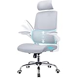 ACMELIFE Bürostuhl Ergonomisch Testsieger, Schreibtischstuhl hoher Rückenlehne, Dynamische Lordosenstütze, 10cm dickeres Sitzkissen, Office Chair klappbaren armlehnen, höhenverstellbar, grau