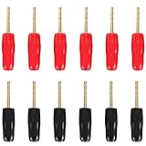 Greluma 12 Stk Bananenstecker mit Schraubgewinde, 2 mm Lautsprecherkabel-Steckverbinder, Vergoldete Bananenstecker