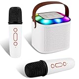 Rebundex Karaoke Maschine Kinder Tragbare Mini Bluetooth Kinder Karaoke Box Set, Karaoke Anlage mit 2 Mikrofonen und Bunte Lichter, Geschenke für Jungen Mädchen, geeignet für Familienfeiern