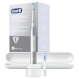 Oral-B Pulsonic Slim Luxe 4500 Elektrische Schallzahnbürste/Electric Toothbrush, 2 Aufsteckbürsten, 3 Putzmodi für Zahnpflege + gesundes Zahnfleisch, Reiseetui, Designed by Braun, Platinum