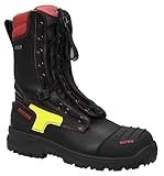 ELTEN Feuerwehrstiefel Curt GTX ESD F2A, Damen und Herren, Leder, Stahlkappe, robust 43, Schwarz|Rot