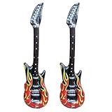 2 Stück Luftgitarren zum Aufblasen,Aufblasbare Gitarre Erwachsene,Luftgitarre Gitarre Aufblasbar Inflatable Aufblasbar Kinder Party Aufblasbare Instrumente Aufblasbare Gitarren Aufblasbares Deko