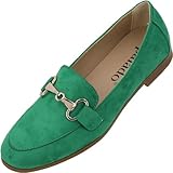 Palado Mokassin Damen Sulva - leichte Ballerina elegant - modische Schuhe für Frauen - bequeme flache Sommerschuhe grün UK8 - EU41