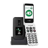 DORO Telefon – Doro Leva E30 – 4G Klapphandy für Senioren – 2,8 Zoll Display, externes Display, kontrastreiche Tasten, klarer Klang, Kamera – Doro Secure-Taste – Inklusive Ladestation – Schwarz/Weiß